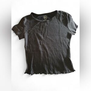 Wonder Nation Distressed Black/Gray Textured girls Top